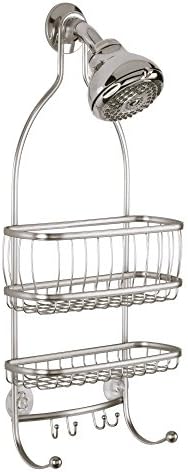 iDesign York Metal Wire Hanging Shower Caddy, Satin Silver