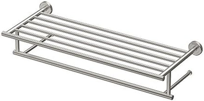 Gatco 4297 Latitude II 25.75-Inch Towel Rack with Bar, Wall Mounted Bathroom Towel Rack, Satin Nickel