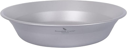 iBasingo Titanium Camping Bowl 174mm Deep Ultralight Backcountry Dining Bowl for Backpackers | 67g Fireproof Cookware | Boil Water Directly Over Flame (Ø174x130x37mm) Ti1112T