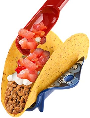 Prepara Yellow Talavera Taco Spoon Set of 2, 7.2" with Curved Scoop Design (Pack of 12)
