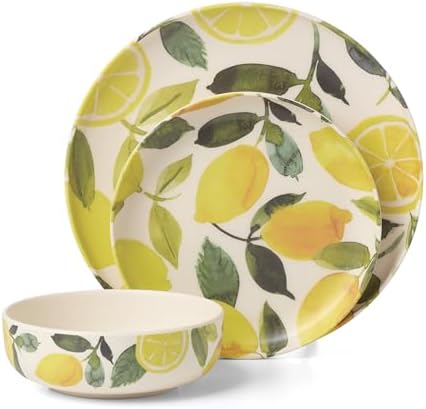 Oneida 24 Seven Lemon Melamine 12-Piece Dinnerware Set for 4