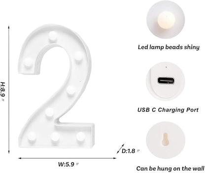Foaky Rechargeable LED Letter Lights Sign Marquee Light Up Letters Sign for Night Light Wedding/Birthday Party Christmas Lamp Home Bar Decoration (2)