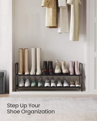 SONGMICS 2-Tier Shoe Rack, Shoe Storage for Hallway Closet