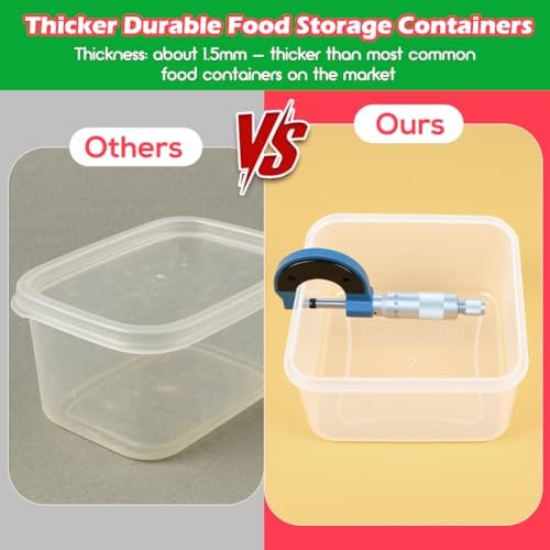 62PCS Thick Food Storage Containers with Airtight Lids for Meal Prep