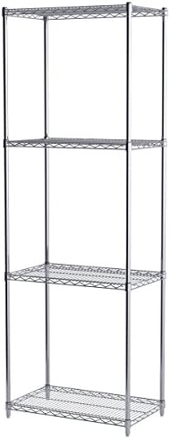 Akro-Mils AWP86UPRIGHT 86-Inch NSF Certified Industrial Grade Chrome Wire Shelf System Upright Leg Post Poles, (4 Pack)