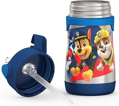 THERMOS Vacuum Insulated Stainless Steel 10oz Straw Bottle, PAW PATROL BOY (Pack of 3)