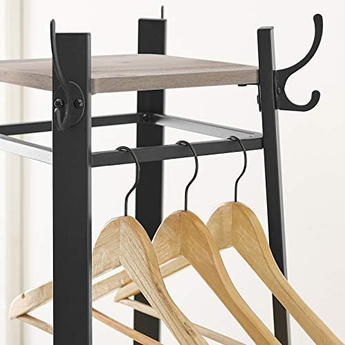 VASAGLE Coat Rack Freestanding, Hall Tree with 4 Shelves
