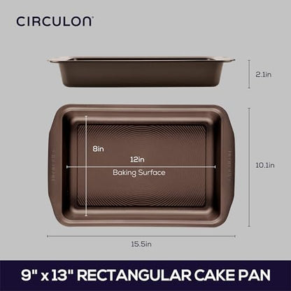 Circulon Symmetry Nonstick Rectangular Cake Pan - Chocolate - 9" x 13"