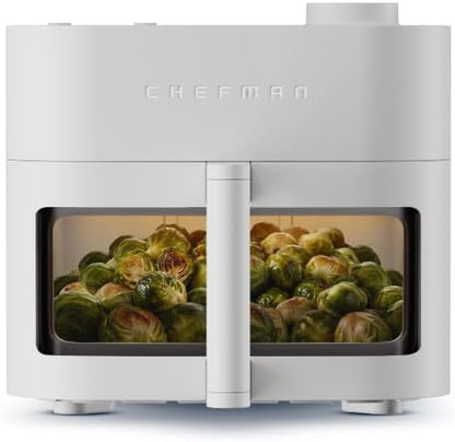 Chefman Crispinator Air Fryer 7-in-1 with 8 Qt Capacity, 450°F Max Temp & TurboFry Pro Technology for Fast, Even Results, Bake, Broil, Dehydrate, Viewing Window, Nonstick Ceramic-Coated Basket