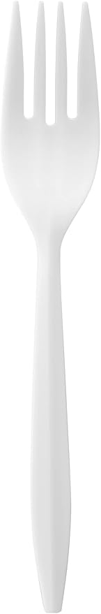 1,000 Plastic Disposable Forks Bulk White Medium Weight Disposable Silverware Plastic Cutlery Fork