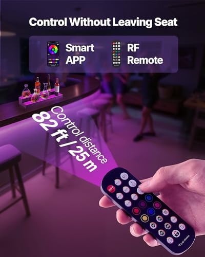VEVOR LED Lighted Liquor Bottle Display, 2-Tier 30-Inch Whiskey Rack, Support USB, Illuminated Home Bar Shelf with RF Remote & App Control, 7 Static Colors, Acrylic+ Wood Lighted Shelf for 15 Bottles