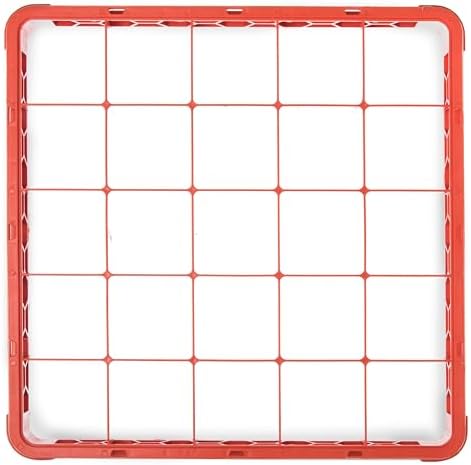 Carlisle FoodService Products OptiClean 25 Compartment Divided Glass Rack Extender for Commercial Dishwashers – Height Extender for Stemware, 3.54" x 3.54" Compartments, Orange, (Pack of 6)