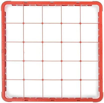 Carlisle FoodService Products OptiClean 25 Compartment Divided Glass Rack Extender for Commercial Dishwashers – Height Extender for Stemware, 3.54" x 3.54" Compartments, Orange, (Pack of 6)
