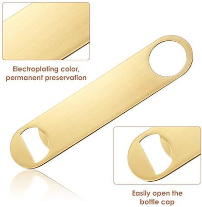 4 Pcs Heavy Duty Stainless Steel Flat Bottle Opener Bartender 7 Inch Solid Beer