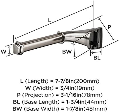 Amerock BH36031G10 | Brushed Nickel Single Post Toilet Paper Holder | 7-7/8 in. (200 mm) Length Toilet Tissue Holder | Revitalize | Bath Tissue Holder | Bathroom Hardware | Bath Accessories