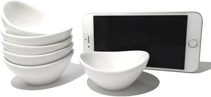 Soy Sauce Dish - Dipping Bowls Set, White Porcelain Dipping Bowls/Dishes for Soy Sauce, Ketchup, BBQ Sauce or Seasoning- 1 Oz,Set of 6,D1
