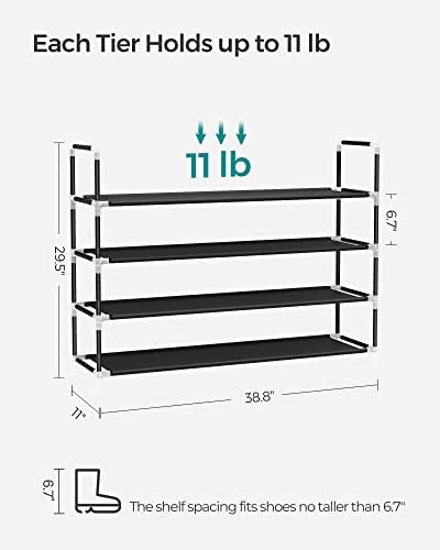 SONGMICS 4-Tier Shoe Rack, Shoe Storage for Hallway Closet
