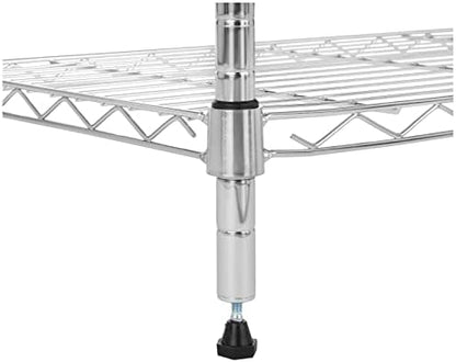 Amazon Basics 5-Shelf Adjustable Storage Shelving Unit for Garage, Steel Wire Rack, 200 Pound Loading Capacity per Shelf, 23.2" x 13.4" x 60", Chrome Finish