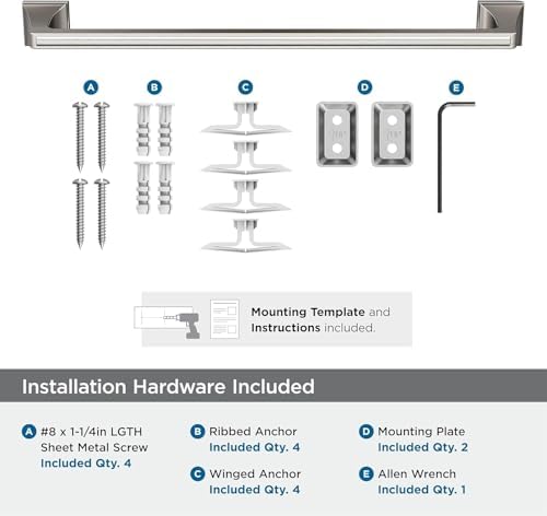 Amerock Mulholland 18" Brushed Nickel Towel Bar