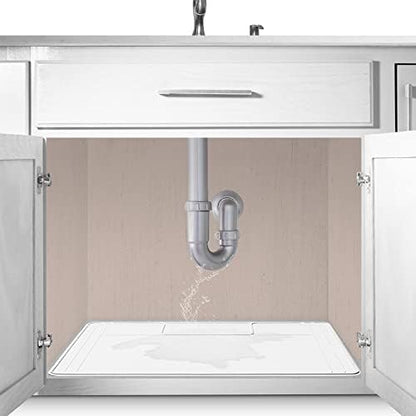 Original Under Sink Mat - Adjustable Silicone, Waterproof Vanity Mat - 28" x 19" or Smaller