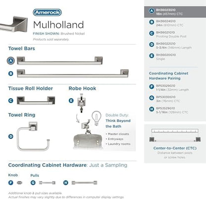 Amerock Mulholland 18" Brushed Nickel Towel Bar