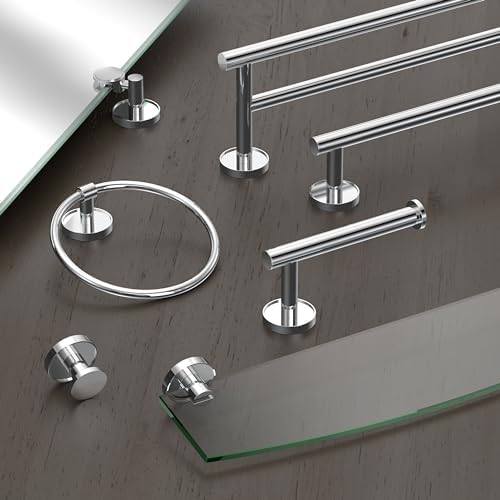 Gatco 5552 Sky Towel Ring | Modern Hand Towel Holder for Bathroom | Stylish Decorative Hardware, Heavy Duty Metal, EZ Ancor Mounting | Chrome