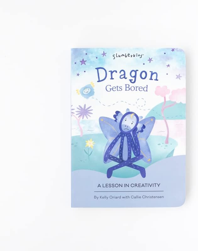 Slumberkins 14" Dragon Kin & 2 Board Books Complete Set Bundle | Promotes Creativity & Imaginative Play | Social Emotional Tools for Ages 0+ (Dragon Kin Plush + 2 Board Books)