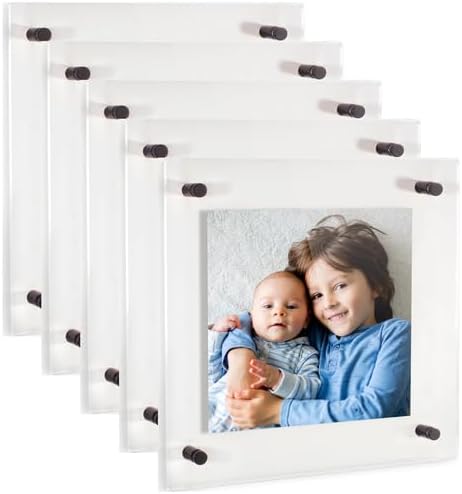 ArtToFrames 14x14 Inch Double Panel Floating Acrylic Picture Frame comes