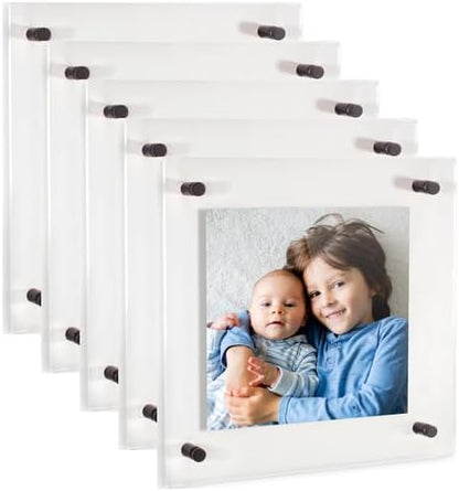 ArtToFrames 14x14 Inch Double Panel Floating Acrylic Picture Frame comes