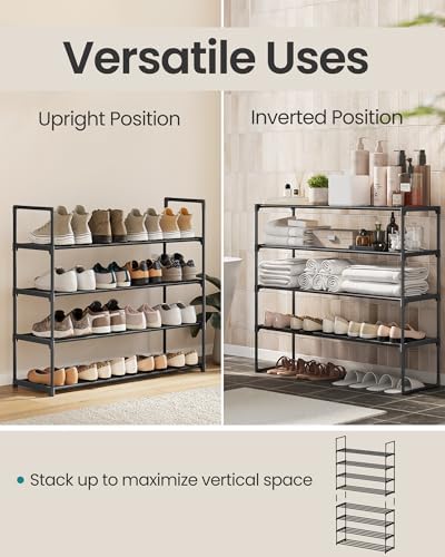 SONGMICS Shoe Rack, 4-Tier Shoe Organizer, Metal Storage Shelf