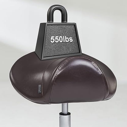 Master Massage Ergonomic Saddle Chair-Saddle Stool- Hydraulic Swivel Rolling Chair-Salon Clinical Tattoo Dentist Clinic Stool, Spas, Salons Stools, Workshop Office-Coffee