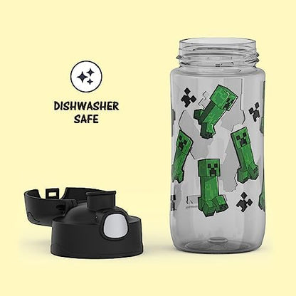 THERMOS FUNTAINER 16 Ounce Plastic Hydration Bottle with Spout, MINECRAFT (Pack of 6)