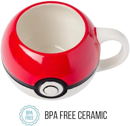 Silver Buffalo Pokemon Pokeball Ceramic 3D Sculpted Mug, 20 Ounces