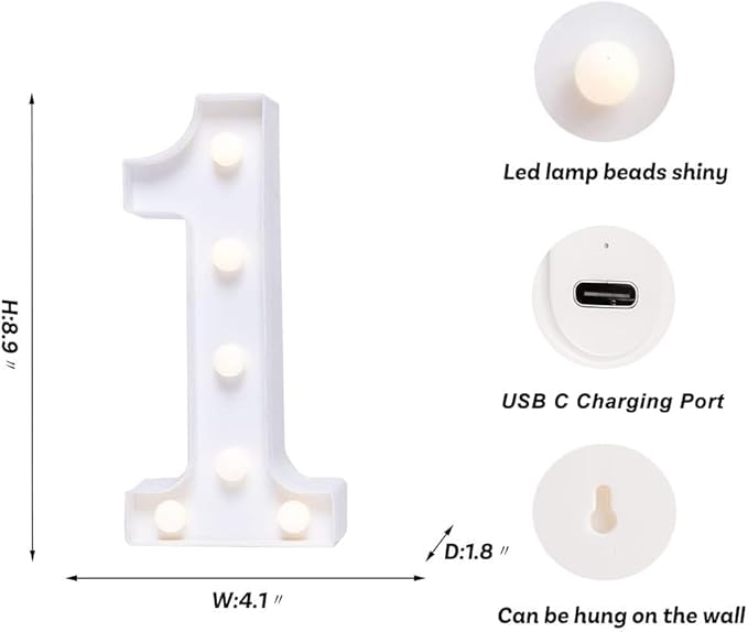 Foaky Rechargeable LED Letter Lights Sign Marquee Light Up Letters Sign for Night Light Wedding/Birthday Party Christmas Lamp Home Bar Decoration (1)