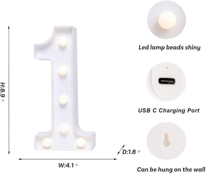 Foaky Rechargeable LED Letter Lights Sign Marquee Light Up Letters Sign for Night Light Wedding/Birthday Party Christmas Lamp Home Bar Decoration (1)