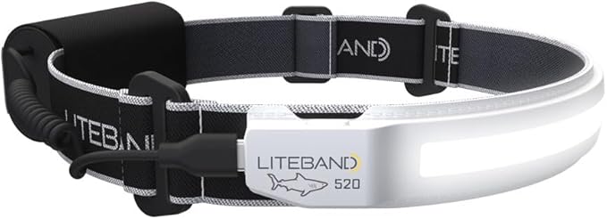 LED Headlamp Liteband Lightweight ACTIV 520 Lumen Bright Head Lamp, Powerful High Rechargeable Battery Powered Headlamps, Camping, Running, Hard Hat Light, Best Rated For Forehead Flashlight, White