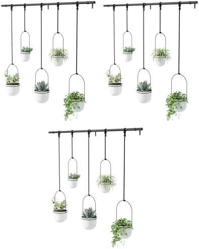 Umbra Triflora Hanging Planter, Set of 5, White (Pack of 3)