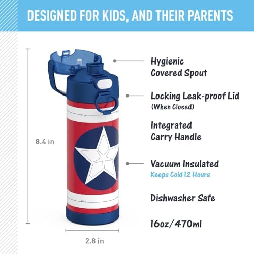 THERMOS FUNTAINER Water Bottle with Spout, 16oz, Brave New World