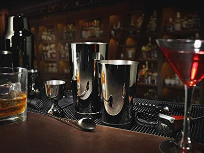 Barfly Cocktail Tin, Set (18 oz and 28 oz), Gun Metal Black,M37009BK