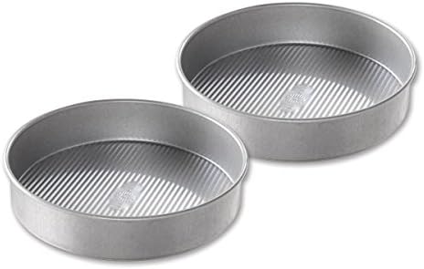 USA Pan Bakeware Round Cake Pan, 9 inch, Nonstick & Quick Release Coating, Made in the USA from Aluminized Steel, Set of 2
