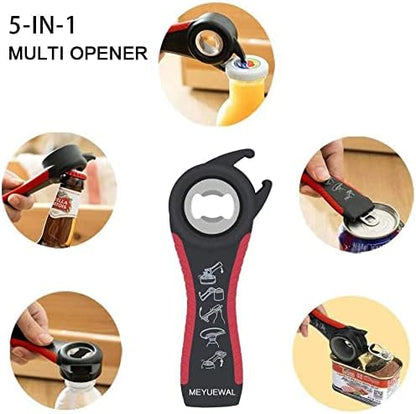 Jar Opener, 5 in 1 Multi Function Can Opener Bottle Opener Kit