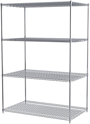 Akro-Mils AWP86UPRIGHT 86-Inch NSF Certified Industrial Grade Chrome Wire Shelf System Upright Leg Post Poles, (4 Pack)