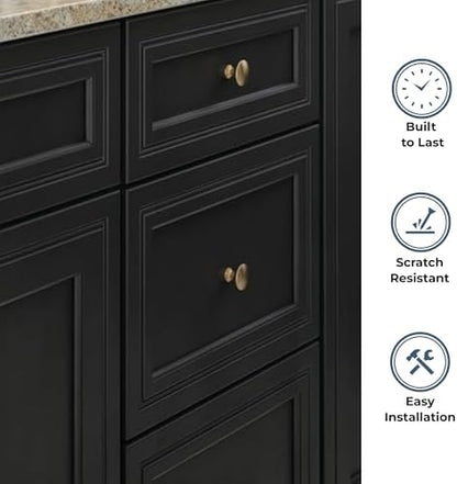Franklin Brass - Fulton Champagne Bronze Round Cabinet Knobs 1-3/16" Easy Install, Durable Hardware for Drawers, Dresser, Kitchen Cabinet Doors, and Furniture (10-Pack)