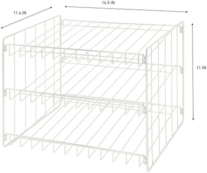 Kitchen Details 3 Tier Can Storage Organizer Rack in White