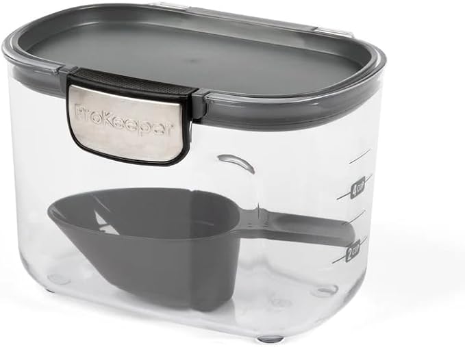 Progressive International ProKeeper+ Clear Plastic Airtight Food Baker's Kitchen Storage Organization Container Canister Set with Magnetic Accessories, 2- Piece Set (Specialty Flour 1.5-Quart)