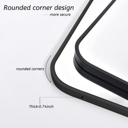 30" x 55"Bathroom Mirror, Matte Black Wall Mirror