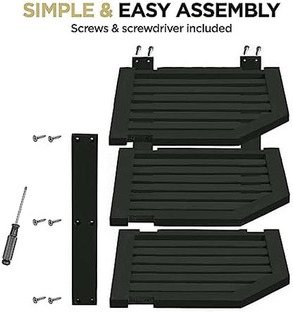 Bambüsi Black 3-Tier Corner Shelf, Kitchen Cabinet Organizer, Bamboo Rack