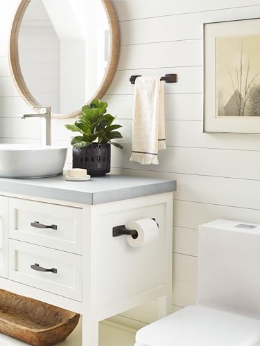 Amerock Highland Ridge Oil-Rubbed Bronze 9 inch (229 mm) Center-to-Center Towel Bar, BH36015ORB