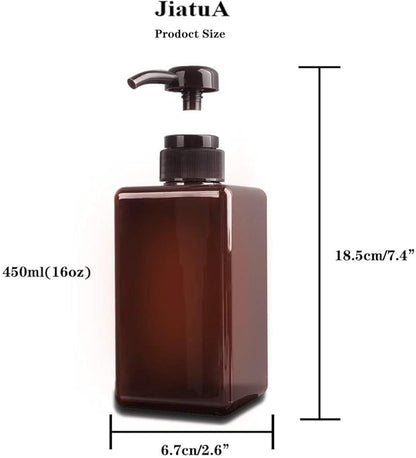 Pump Bottle, Refillable Plastic Empty Lotion Soap Dispenser Liquid Container