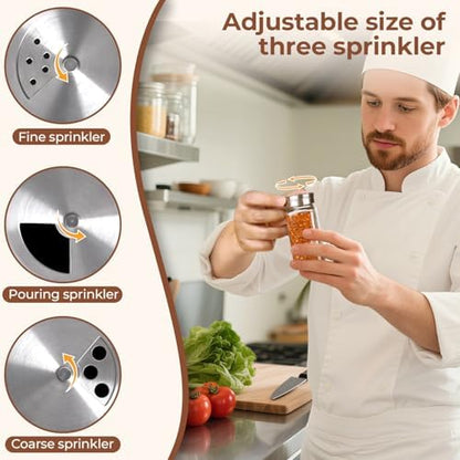 ComSaf Glass Spice Jars with Shaker Lids 4 oz 24 Pack Small Square Bulk Set